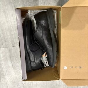 Rockport Oxfords Black Leather Mens Dress Shoes Size 8.5 Leader 2 Apron Toe